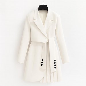 Women's Blazer Mini Dress: Belted Lapel, Pleated Skirt, Office Party Outfit - Etsy Australia