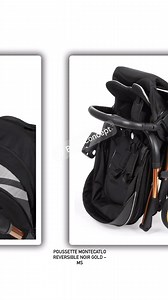 Poussette Montecatlo REVERSIBLE Noir Gold – MSGRANDE POUSSETTE,...
