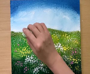 Painting a Country Field / Acrylic Painting Techniques | Painting