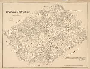 INFINITE PHOTOGRAPHS 1880 Map Navarro County - Size: 18x24 - Ready to Frame - Navarro County | Texas | Navarro County | T