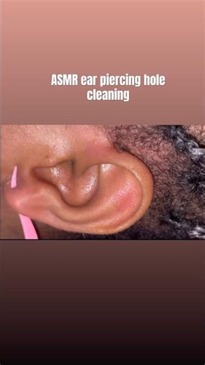 ASMR ear piercing hole cleaning #asmrearcleaning