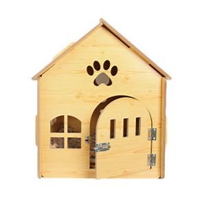 [Hot Item] Cat House Indoor Cats with Padding Small Dog Cave Bed Wooden Cages