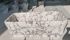 [Hot Item] Nature Pink Calacatta Purple Marble Stone Bathtub for Bathroom