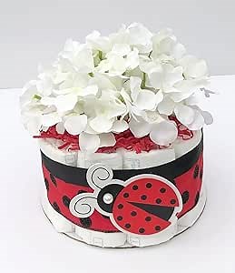 Mini Diaper Cake - Centerpiece - Ladybug Style - Neutral - Baby Shower -Gift