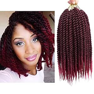 Admutty Havana Twist Crochet Hair 14 inch Senegalese Twist Crochet Braids 6 Packs (T1B/BUG)