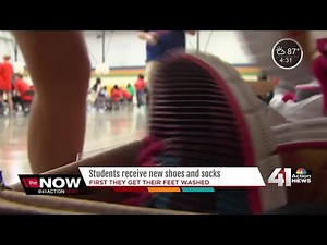 400 KCPS students get feet washed along with new shoes, socks