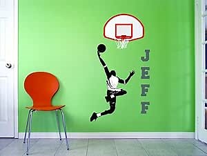 Amazon.com: Personalized Custom Name Basketball Slam Dunk Backboard Sports Player Boy Teen Vinyl Wall Decal Sticker 14 Inches x 28 Inches : Tools & Home Improvement