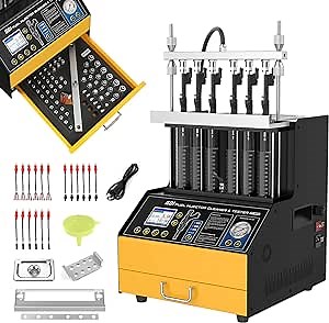Fuel Injector Cleaner Machine BELEY GDI Ultrasonic Fuel System Cleaner Injection Tester 6 Cylinder GDI, EFI, FSI Fuel Injector Cleaning Kit 12V/70V/120V
