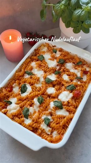 Schnellster & einfachster vegetarischer Nudelauflauf 🤍