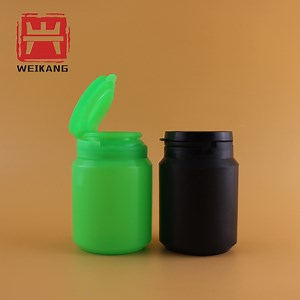 [Hot Item] 60ml 100ml 150ml Empty Black HDPE Pill Capsule Container Chewing Gum Bottle with Tear off Cap