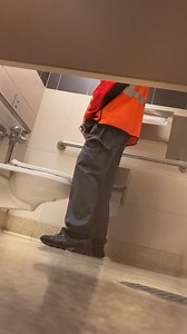 Airline employee hovers (face and balls)