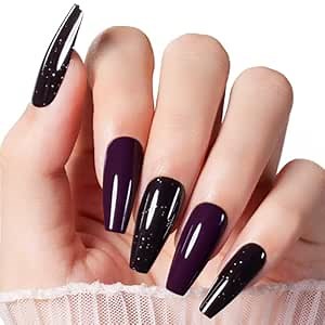 Beetles Press On Nails 2 Colors Camellia Medium Coffin Fake Nails 60 Pcs 15 Sizes Fake Nails with Glue Reusable Nail Kit Mini Manicure File DIY Home Girls Gifts for Women