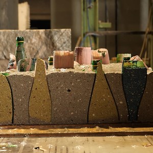 Trapping Glass Bottles In Cement | Crafty Panda How
