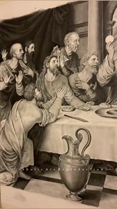 16K views · 2.2K reactions | #drawing #LastSupper #Catholic #pencil #charcoal #art #artwork #artist | Catholic Art Reproduction | Facebook