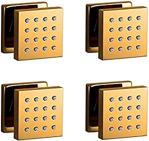 Brass Shower Body Sprays Massage Spa Side Sprayer Jets in Wall Mounted Body Jets Spray Body Shower Set Adjustable body sprayer(4PCS, Polished Gold)