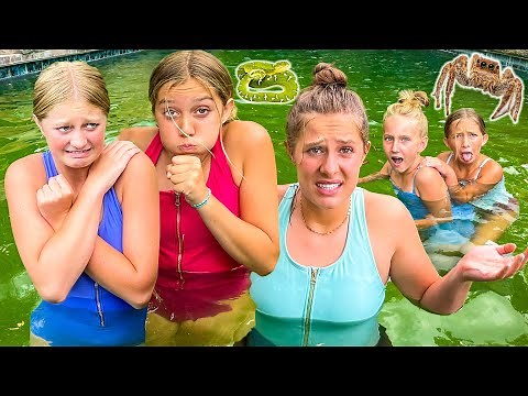 MOM PAYS $1 EVERY MINUTE We Swim IN THE SWAMPY Abandoned POOL!!