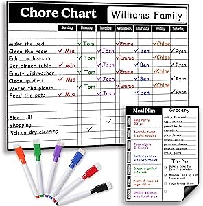 Amazon.com : MODERNEAT Magnetic Chore Chart (11.5x15") - Dry Erase Chore Chart For Kids & Adults : Office Products