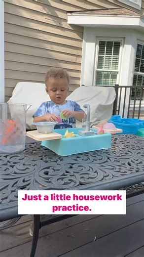 🏠 Grayson getting some housework practice. Are you doing housework this weekend? | Organize 365