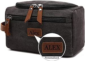 Amazon.com: Toiletry Bag For Men And Women Personalized Shaving Kit Bag Dopp Kit For Men Travel Shaving Bag Flip Cover Mens Toiletry Bag Leather Canvas Dopp Kit For Travel (Black) : Beauty & Personal Care