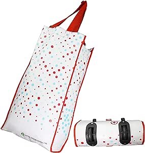 Shopping Bag with Rolling Wheels, Reusable Foldable Grocery Cart, Collapsible Trolley Bags, Portable Food Laundry Shipping Bags for Women and Seniors Stairs Climbing