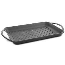 [Hot Item] Rectangular Cast Iron Griddle Seasoned Double Burner Pan Griddle Grill 18.5 X 10 Inch Griddles & Grill Pans