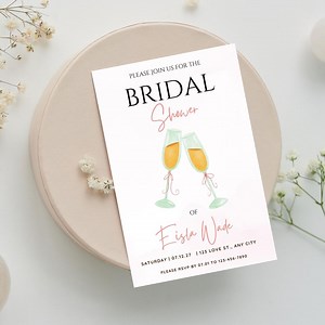 Bridal Shower Mimosa Customizable Invitation - Etsy Australia