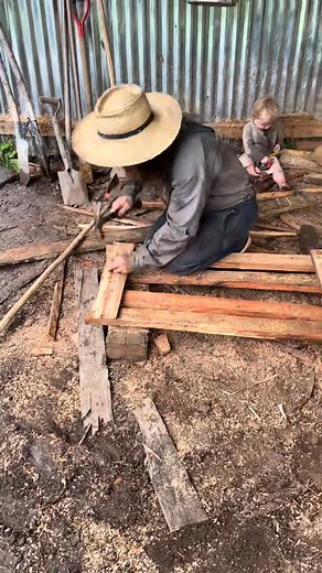 Building gates from wood I cut last night from a old rotten dieing tree . #homestead #rainydayproject #offgrid #gates | Andes Mountain Homestead