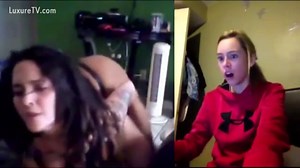 Girl reacting to dog porn