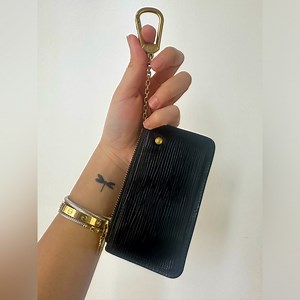LOUIS VUITTON Epi Pochette Cles Coin Purse Black