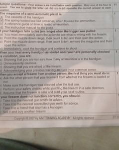 Multiple Choice Questions - Handgun SafetySelect the correct ... | Filo