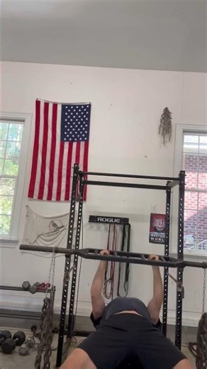 Football Bar Bench Press with 80 pounds of Chain