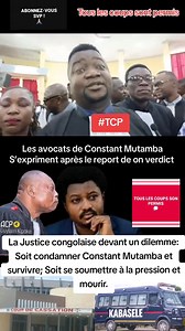 🛑 #RDC : En Direct de La Cour de cassation, Les avocats de Constant Mutamba s’expriment après le report du verdict… ⛔️ Selon l'ODEP « Le procès Mutamba risque de devenir un précédent dangereux pour la démocratie congolaise » ⛔️ La Justice congolaise devant un dilemme: Soit condamner Constant Mutamba et survivre; Soit se soumettre à la pression et mourir... wait and see 🛑 Cliquez sur ce lien TCP , Rejoignez nos groupe : ⚫️ TIKTOK: https://www.tiktok.com/@touslescoupssontpermis?_t=ZP-8tz3g1t9LBO