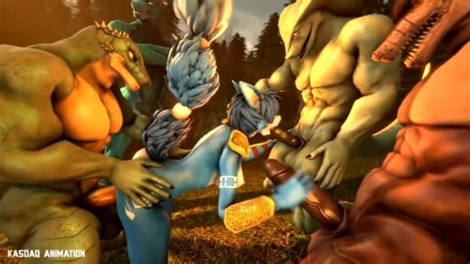 threesome 2 Muscle Lizard and 1 Snake Fucking and Blowj