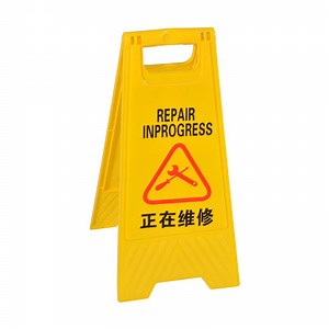 [Hot Item] Plastic PE Triangle Sign Board Hotel Safety Caution Floor Sign Board Holder