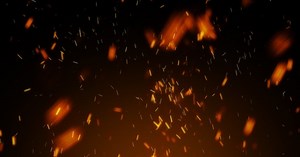 Rising Fire Sparks Glowing Particles Background