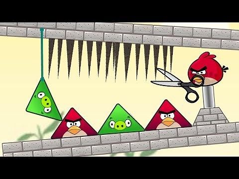 Angry Birds Piggies Out - CUT ROPE TO TRAP TRIANGLE PIG AND RESCUE BIRDS!