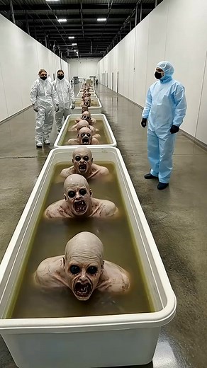 Part 2 | Sinister Lab Experiment Gone Wrong! 😱 #Horror #Area51 Step into a chilling lab of Area51 where eerie humanoid creatures thrash in murky tubs, showing terrifying signs of life. Scientists in protective suits observe cautiously, their fear growing with each movement. Suspense, horror, and mystery blend in this nightmarish scene. How far will they go in this terrifying experiment? #Horror #SciFi #Shorts | Remix Master