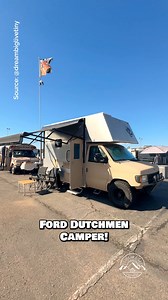 What do you think of this Ford Dutchmen (The Flying Dutchman) camper conversion? This is a DIY conversion & features a beautiful interior space, including a custom couch with storage underneath; a live edge table; a small kitchen with an induction cooktop, a mini-fridge, a microwave, a sink, & some storage space; a small bathroom with a shower & toilet; & a bed above the cab! Where would you travel in this camper? #campervan #camper #camperlife #overland #tinyhouse | Alan Toscano