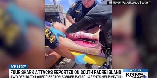 Off-duty Laredo Sector Border Patrol agents assist shark attack victim at SPI