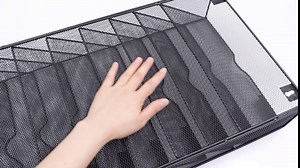 Jutom 2 Pieces 10 Tier Wall File Organizer Hanging Wall File Organizer Metal File Holder Mesh Magazine Rack Holder Black Office Organization and Storage for Desk Office School Classroom Supplies