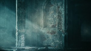 Light Breaking Through Windows in Dark Room