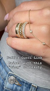 Puffed Gucci Diamond Bracelet #paired #ring #puffed #puffedjewelry #poetry #beautifulday #beautiful #gold #goldenhour #sold #solidgold | B&B Fine Jewelry & Watches