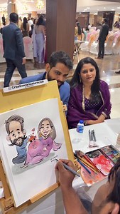 1.7M views · 22K reactions | From adorable baby bump catches to cute dad-to-be surprises, this funny and heartfelt portrayal captures the beauty and joy of pregnancy! #creativecaricatureclub #caricature #indiancaricatureartist | Ritesh Gupta | Facebook