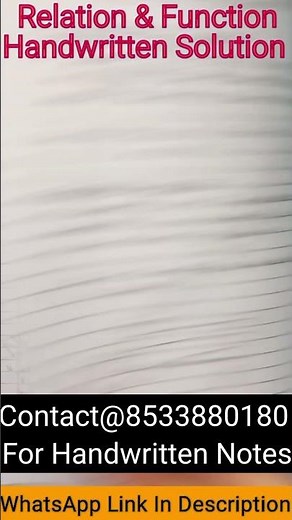 Relation function Handwritten ncert solution Notes pdf class 12th maths Handmade Notes Chapter-1 pdf