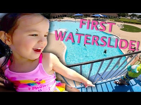 🫣Her First Giant Waterslide! What Could Go Wrong?🛝
