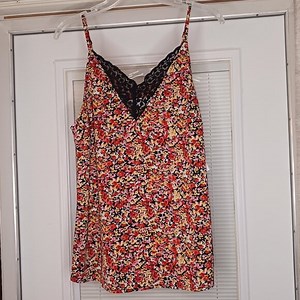 #140 3/$18 - Davi & Dani Orange/Yellow Tank Top Size Medium