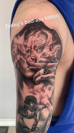 Rocker Smoking Tattoo Design Ideas