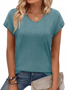 MOSHU Casual Womens T-Shirts Basic Tops for Women Cap Sleeve Loose Tank Tops