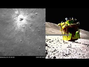 Japan's Experimental SLIM Mission Moon Landing: Onboard Camera View FriendsofNASA.org: JAXA’s Smart Lander for Investigating Moon (SLIM) successfully landed on the Moon on January 20, 2024, at 00:20 Japan Standard Time. Images from the navigation camera (CAM-PX) show its landing descent trajectory. Photo taken by CAM-PX immediately after landing shows the surrounding area. The Smart Lander for Investigating Moon (SLIM) is a Japanese Aerospace Exploration Agency (JAXA) mission designed to demonst