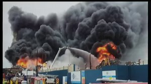 Over 100 firefighters are tackling a huge blaze at a scrapyard in the Saltley area of Birmingham. We'll have a live report from the scene at 6.30pm on BBC One. Pictures: West Midlands Fire Service. Latest updates: http://www.bbc.co.uk/news/live/uk-england-birmingham-35810907 | BBC Birmingham